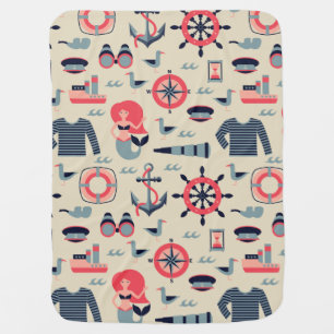 Marine Life Pattern Receiving Blanket