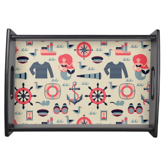 Marine Life Pattern Serving Tray (Front)