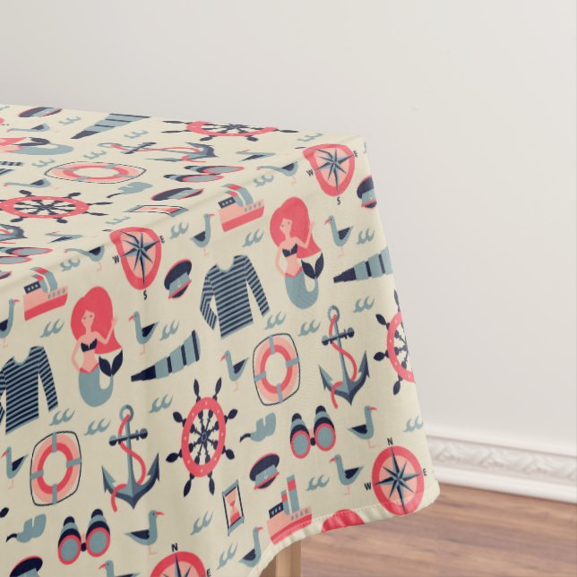 Marine Life Pattern Tablecloth (In Situ)