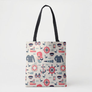 Marine Life Pattern Tote Bag