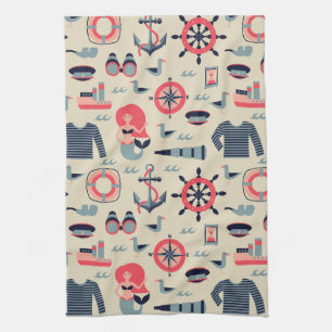 Marine Life Pattern Towel