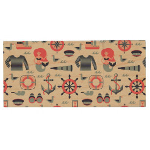 Marine Life Pattern Wood Flash Drive