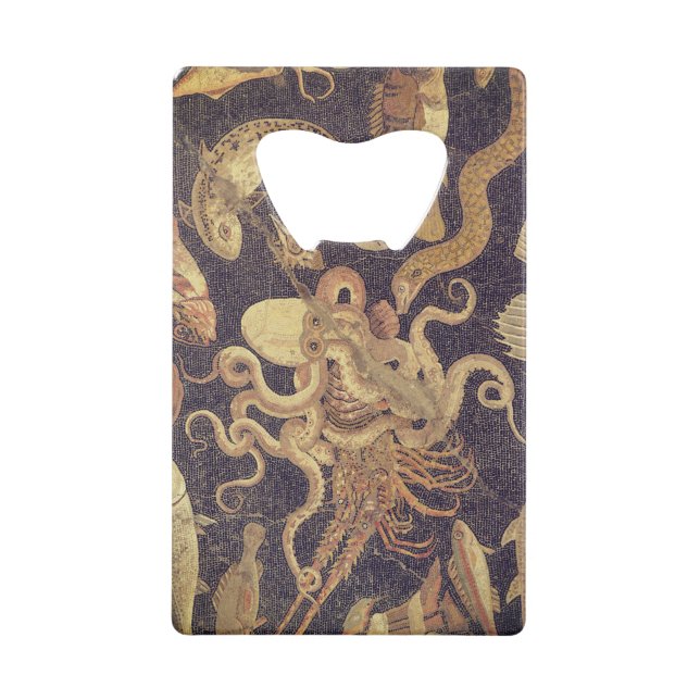 Marine life, Pompeii mosaic Credit Card Bottle Opener (Front)