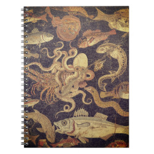 Marine life, Pompeii mosaic Notebook