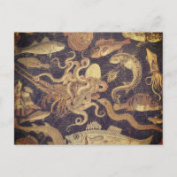 Marine life, Pompeii mosaic