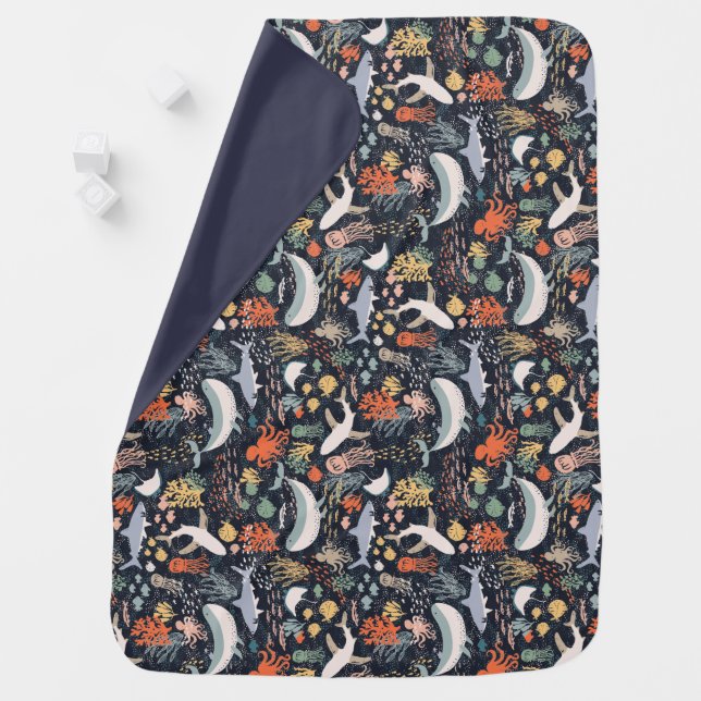 Marine Life Swaddle Blanket (In Situ)