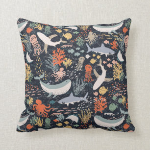 Marine Life Throw Pillow