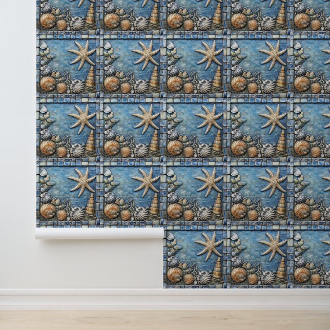Marine Life Tile Pattern Wallpaper (Application)