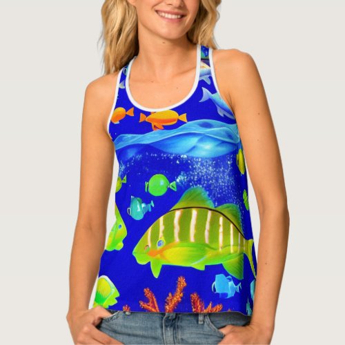 Marine Life Wild Life Flora  Fauna Tank Top