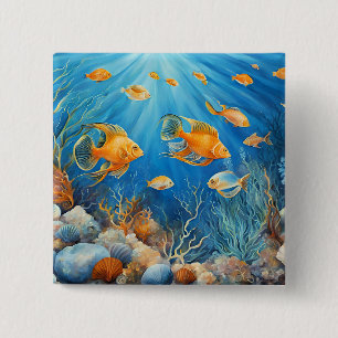 Marine Life with Exotic Fish Button