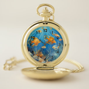 Marine Life with Exotic Fish, Pocket Watch