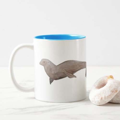 Marine Mammal Watercolor Sea Lion Two_Tone Coffee Mug