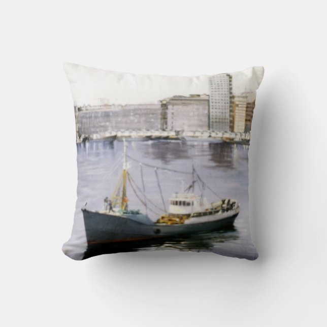 Marine/Mariña/Marine Throw Pillow (Front)