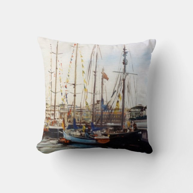 Marine/Mariña/Marine Throw Pillow (Front)