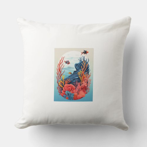Marine Masterpieces Dive into the Beauty  Throw Pillow