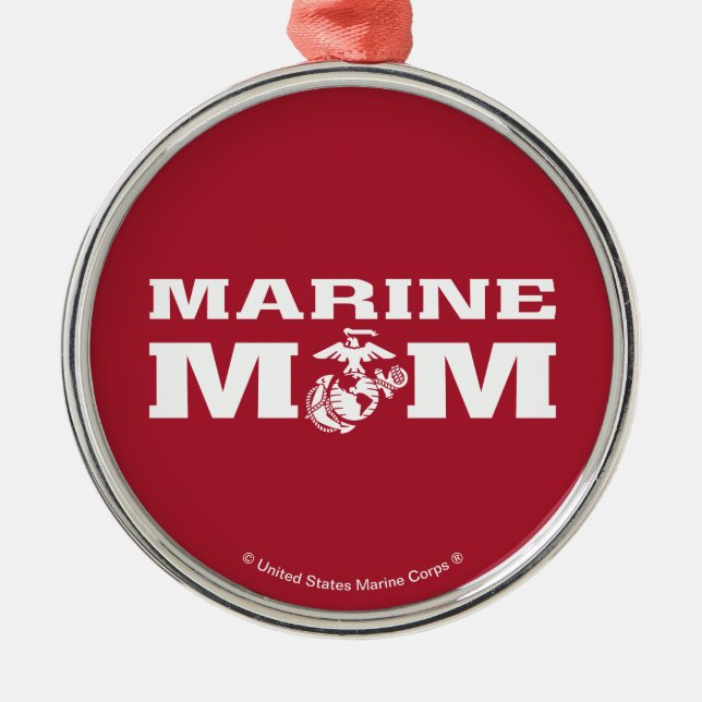 Marine Mom Metal Ornament (Front)