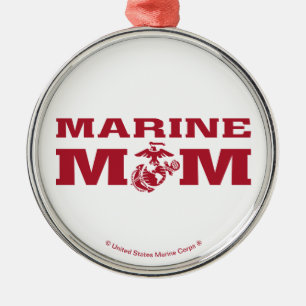 Marine Mom Metal Ornament