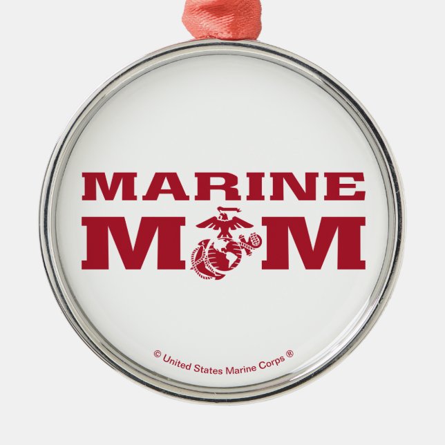 Marine Mom Metal Ornament (Front)