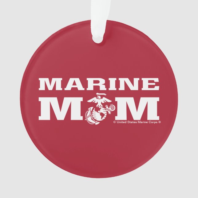 Marine Mom Ornament (Front)