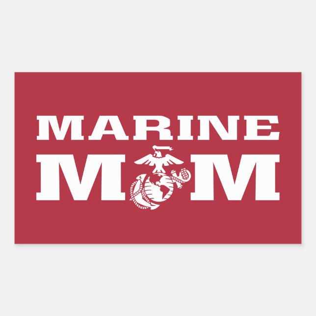 Marine Mom Rectangular Sticker (Front)