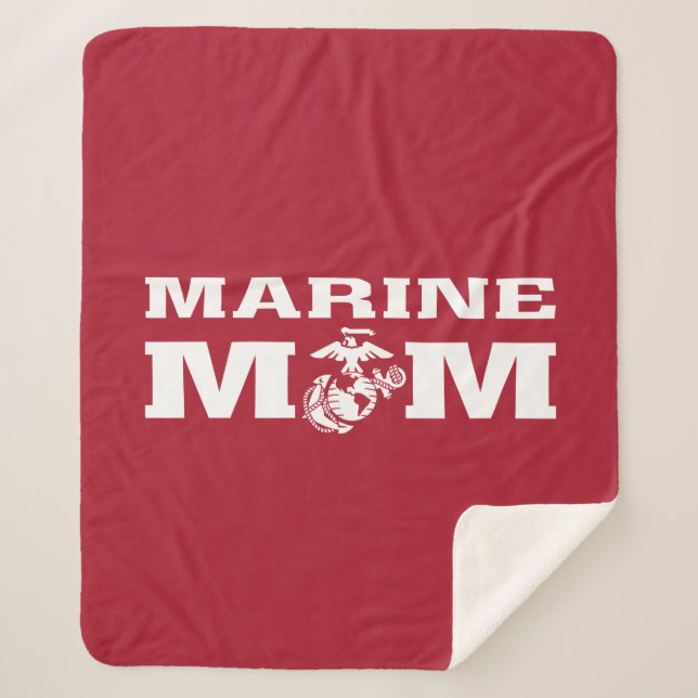 Marine Mom Sherpa Blanket (Front)