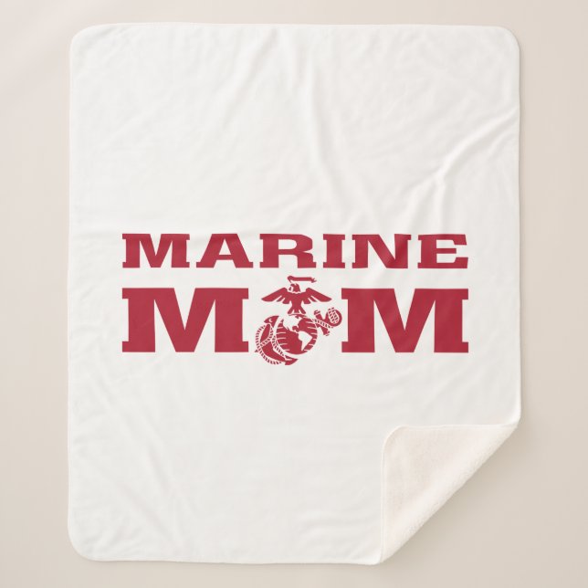 Marine Mom Sherpa Blanket (Front)