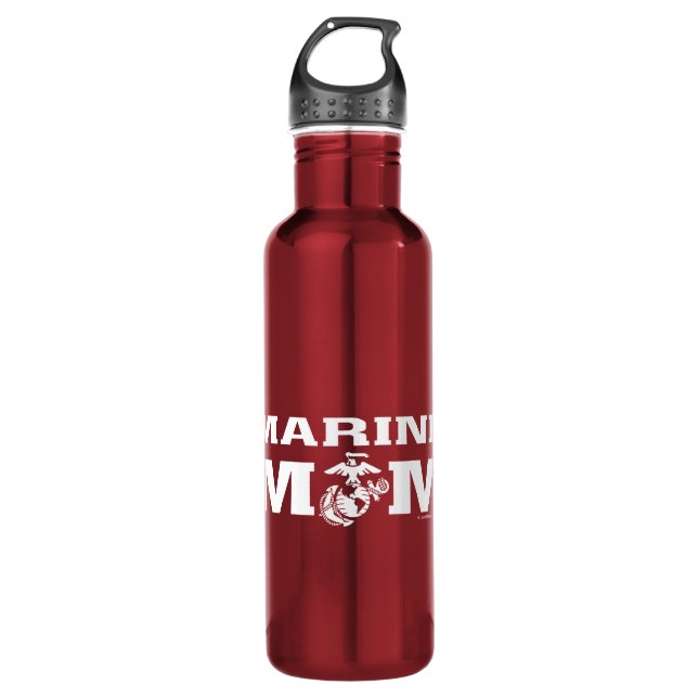 Marine Mom Stainless Steel Water Bottle (Front)