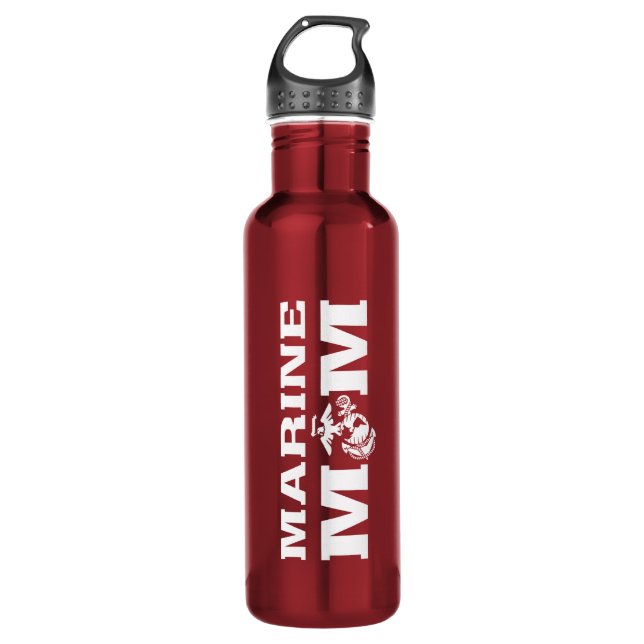 Marine Mom Stainless Steel Water Bottle (Front)