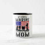 Marine Mom Two-Tone Coffee Mug<br><div class="desc">Mugs
Marine Mom
Military/Marines Quotes/Sayings
Cute/Trendy/Unique
Customizable</div>