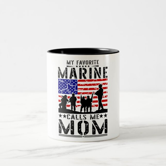 Marine Mom Two-Tone Coffee Mug (Center)