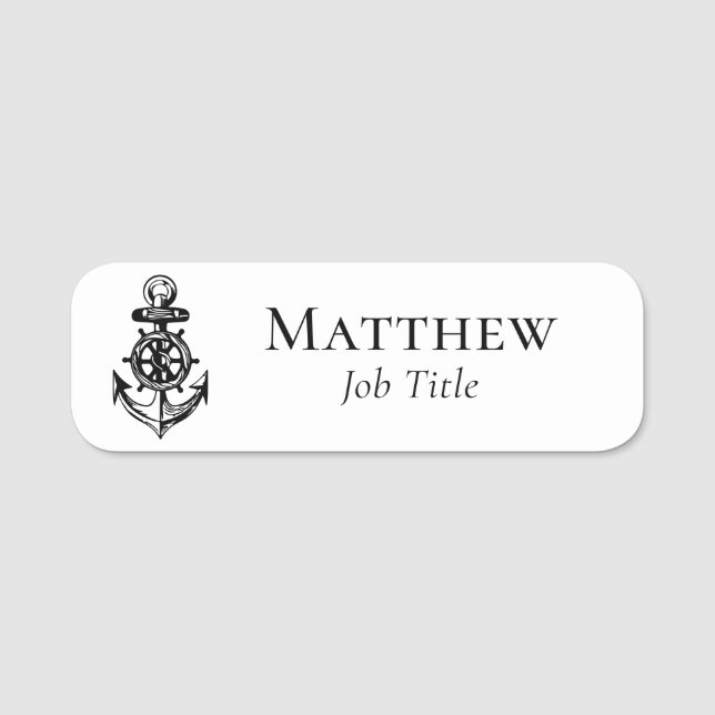 Marine Nautical Boat Business Name Tag (Front)