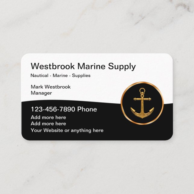 Marine Nautical Supply Services Business Card (Front)