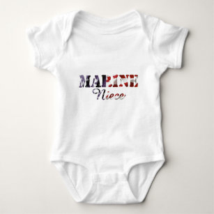 Marine Niece American Flag Baby Bodysuit