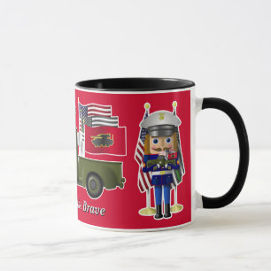 Marine Nutcracker with Little Military Truck Mug