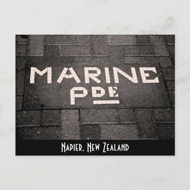 Marine Parade, Napier, New Zealand Postcard (Front)
