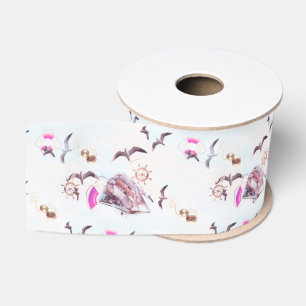 Marine pattern grosgrain ribbon