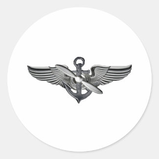 marine pilot wings classic round sticker