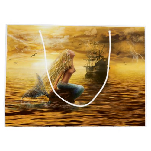 marine princess_ fantasy mermaid at sunset large gift bag