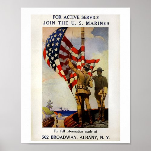 Marine Recruiting Flag Poster