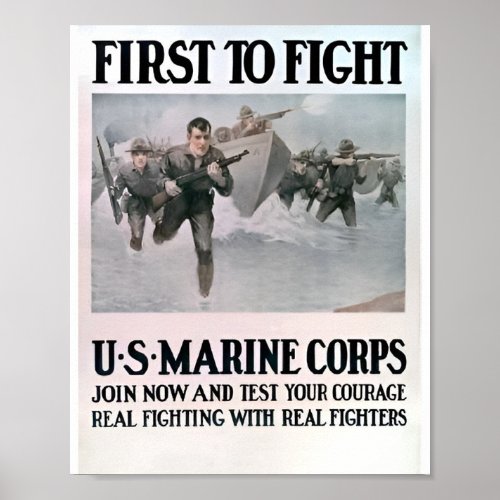 Marine Recruiting Soldiers of Sea Poster