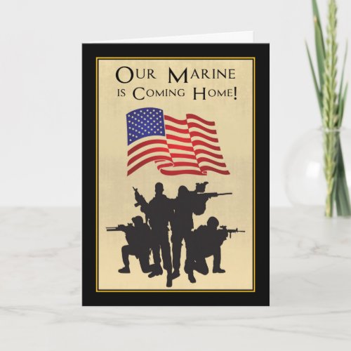 Marine Returning Home Announcement with Soldiers