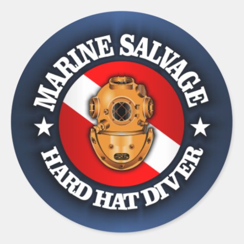 Marine Salvage Classic Round Sticker