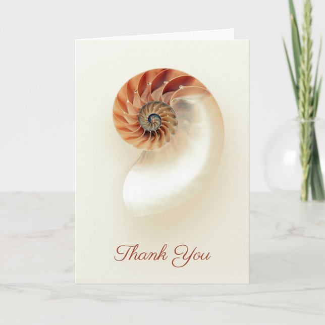 Marine Seashell Thank You Personalized Minimalist Card (Front)