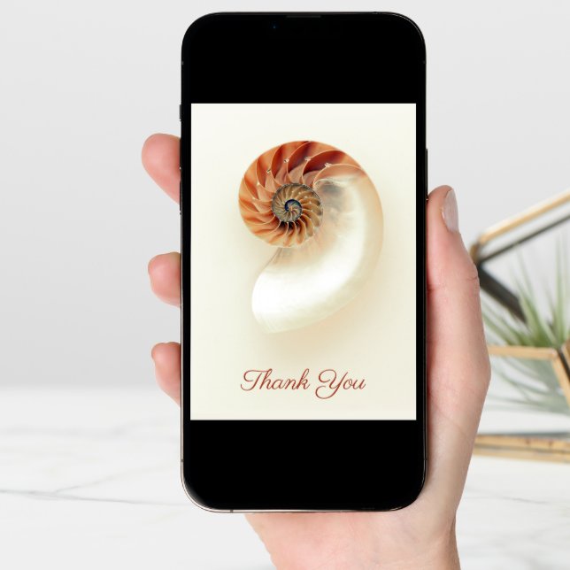 Marine Seashell Thank You Personalized Minimalist Card (Front Digital)