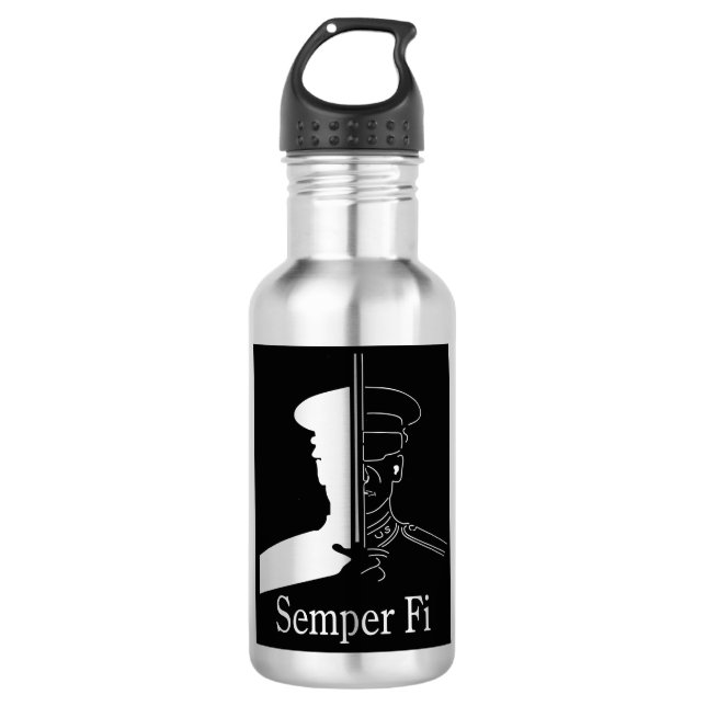 Marine Semper Fi Stainless Steel Water Bottle (Front)