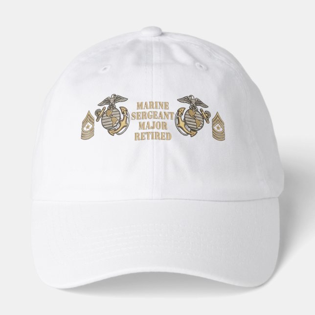 Marine Sergeant Major Retired Military Cap Design (Front)