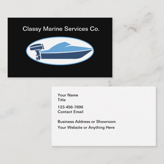 Marine Services Nautical Business Cards (Front/Back)