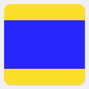 Marine Signal Flag: Letter "D" (Delta) Square Sticker