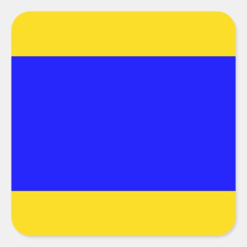 Marine Signal Flag: Letter "D" (Delta) Square Sticker