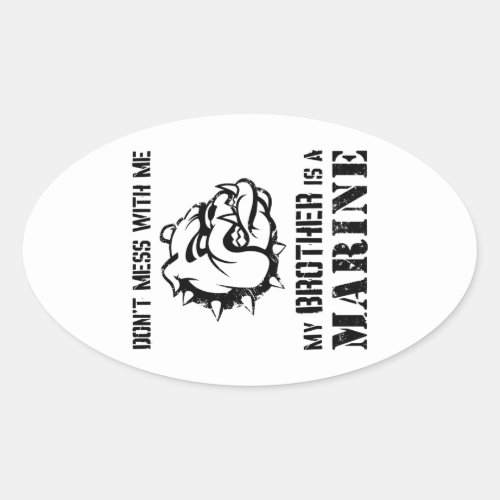 Marine SisterBrother Oval Sticker